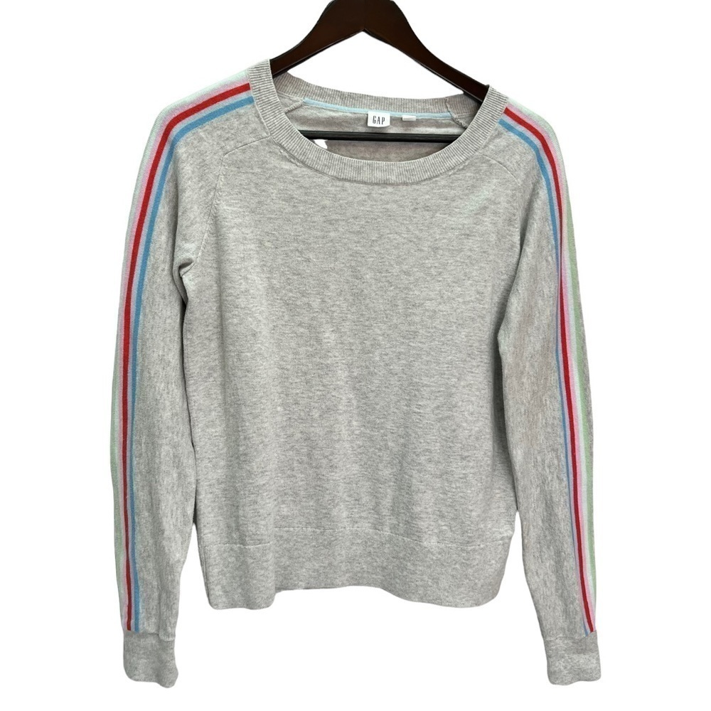 GAP Grey Cotton Crew Neck Raglan Sleeve Sweater Size S